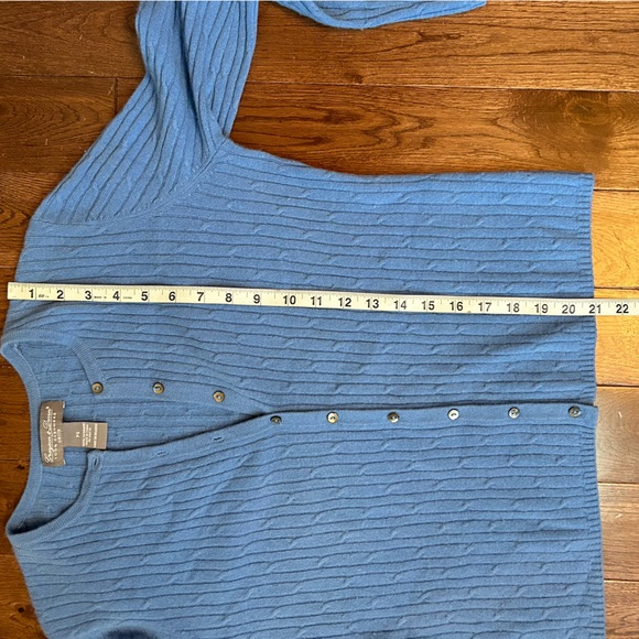 100% Cashmere Cable Button Down Cardigan - Picture 2 of 8
